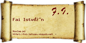 Fai István névjegykártya